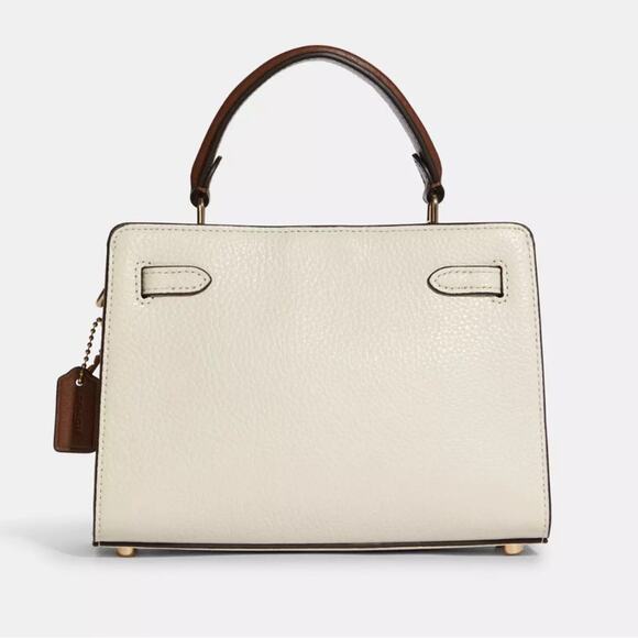 NWT Coach Mini Lane Top Handle In Colorblock In Chalk/Penny Multi/Pebble Leather - Picture 3 of 12